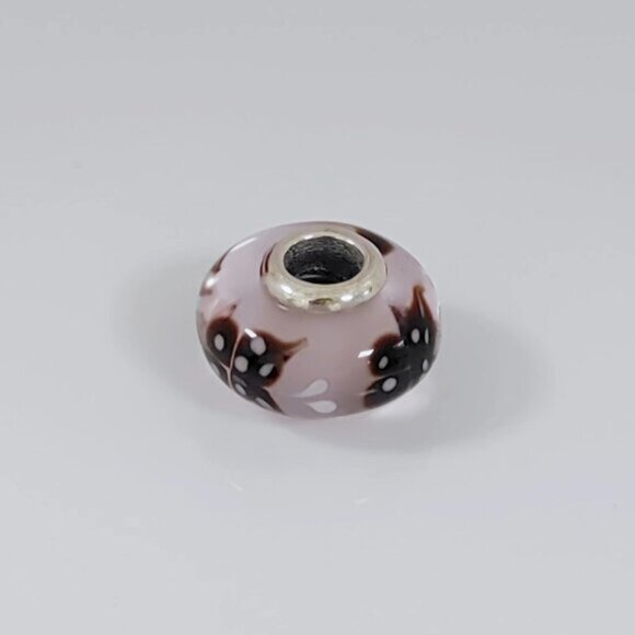 Pandora Pink Butterfly Kisses Murano Glass Charm Bead S925 ALE - Picture 7 of 8